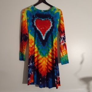 Groovy Blueberry Tie Dye Mini Dress Size Small